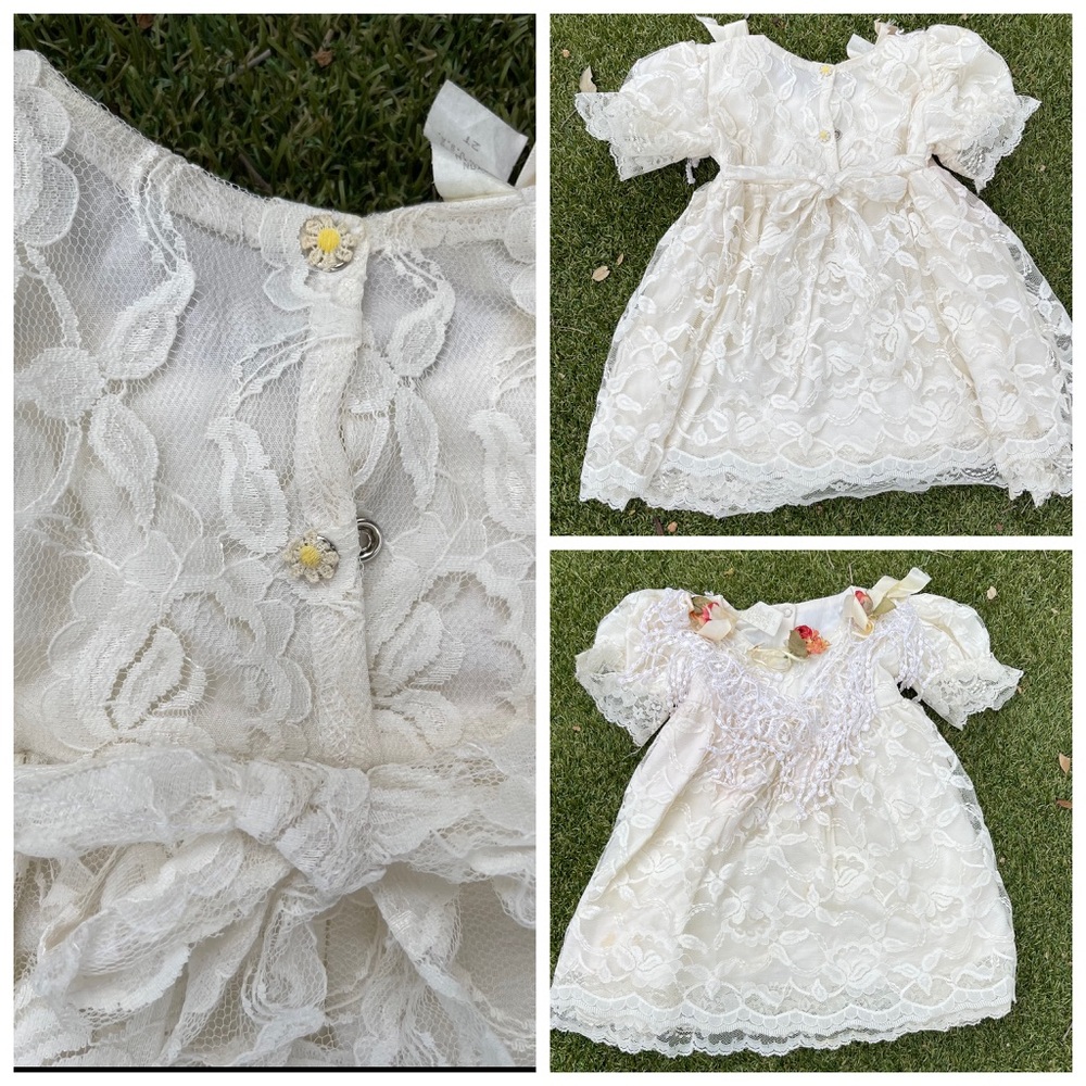 Vintage Baby Girl Lace Dress.